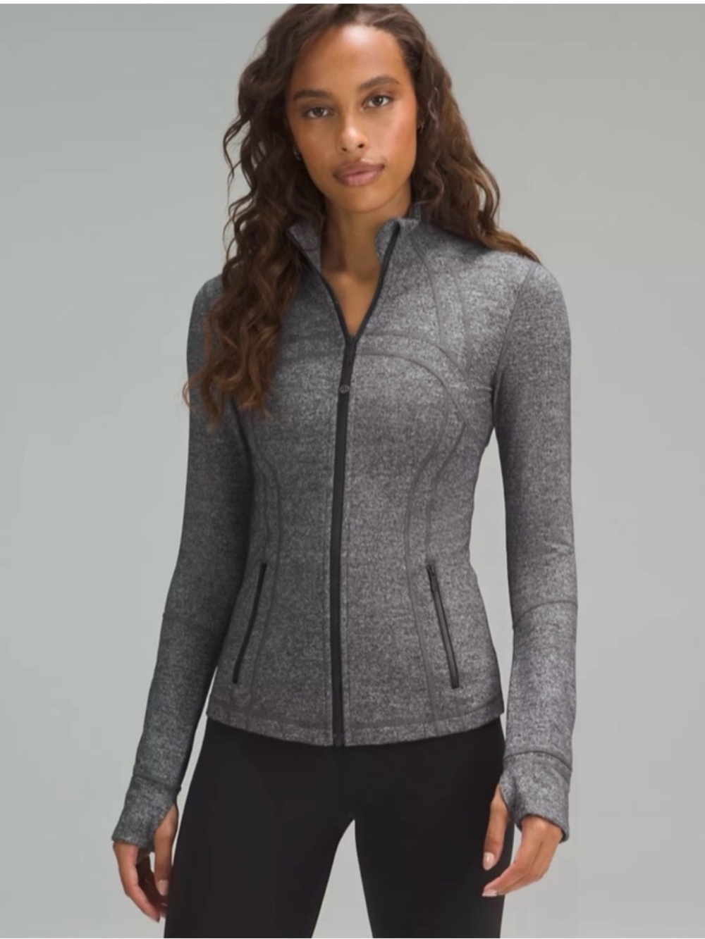 Lululemon Define Jacket Full Zip Long Sleeve Heathered Black Gray Grey 6 W4AWCS